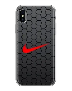Чохол для iPhone X з картинкою «Nike — карбонова сітка»