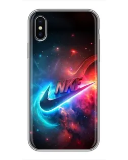 Чохол для iPhone X з картинкою «Вогняний логотип Nike»