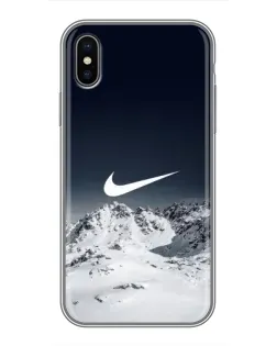 Чохол для iPhone X з картинкою «Nike — зимові гори»