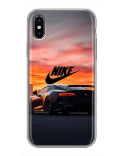 Чохол для iPhone X з картинкою «Nike та суперкар»