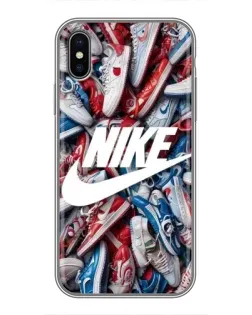 Чохол для iPhone X з картинкою «Колаж кросівок Найк»