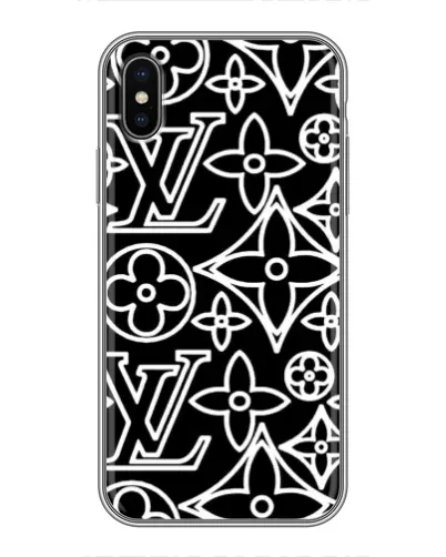 Чохол для iPhone X з картинкою «Чорно-білий візерунок LV»