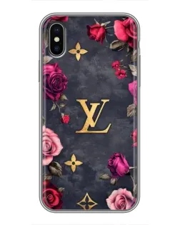 Чохол для iPhone X з картинкою «Квітковий Louis Vuitton»