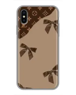 Чохол для iPhone X з картинкою «LV — кавовий атлас»