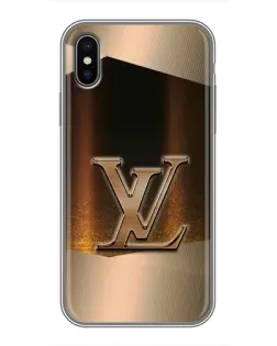 Чохол для iPhone X з картинкою «LV — золоте сяйво»