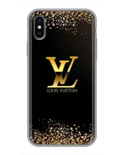 Чохол для iPhone X з картинкою «LV — золоті іскри»