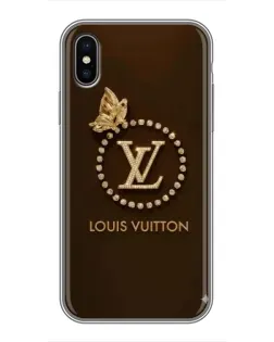 Чохол для iPhone X з картинкою «LV — золота печатка»