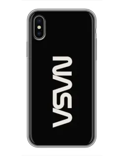 Чохол для iPhone X з картинкою «NASA — вертикальний логотип»