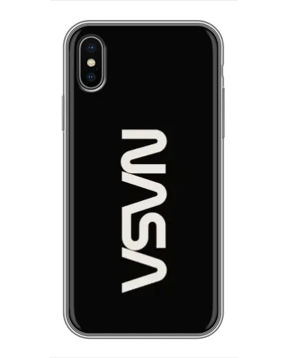Чохол для iPhone X з картинкою «NASA — вертикальний логотип»