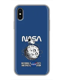 Чохол для iPhone X з картинкою «NASA — місячна місія»