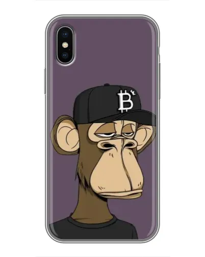 Чохол для iPhone X з картинкою «Bored Ape в кепці»