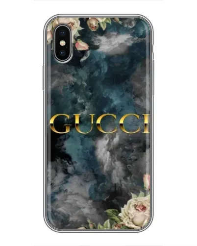Чохол для iPhone X з картинкою «Абстрактні квіти Gucci»