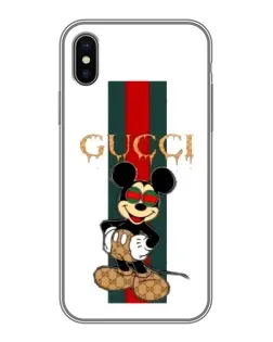 Чохол для iPhone X з картинкою «Міккі Маус Gucci — смуги»