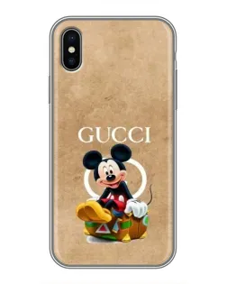 Чохол для iPhone X з картинкою «Міккі Маус Gucci — крафт»