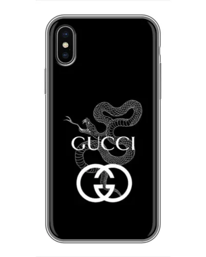 Чохол для iPhone X з картинкою «Gucci — срібна змія»
