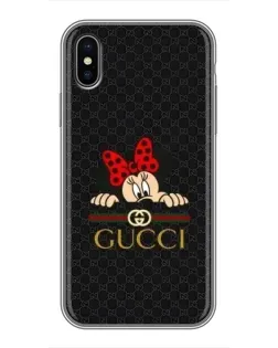 Чохол для iPhone X з картинкою «Мінні Маус Gucci — чорний»