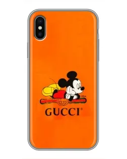 Чохол для iPhone X з картинкою «Міккі Маус Gucci — помаранч»