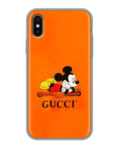 Чохол для iPhone X з картинкою «Міккі Маус Gucci — помаранч»