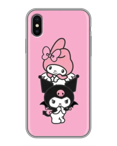 Чохол для iPhone X з картинкою «Тріо My Melody та Kuromi»