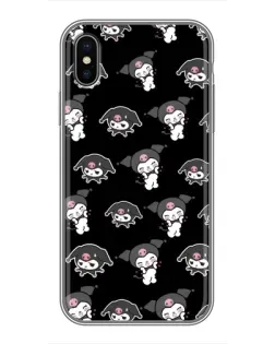 Чохол для iPhone X з картинкою «Чорний паттерн Kuromi»