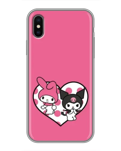 Чохол для iPhone X з картинкою «Kuromi та My Melody»