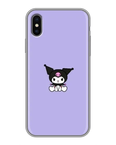 Чохол для iPhone X з картинкою «Kuromi — фіолетовий мінімалізм»