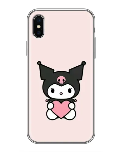 Чохол для iPhone X з картинкою «Kuromi та серце»