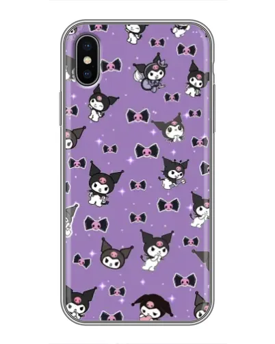 Чохол для iPhone X з картинкою «Kuromi — патерн»