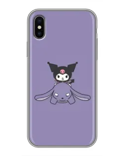 Чохол для iPhone X з картинкою «Kuromi на ліловому фоні»