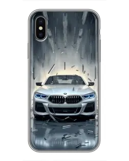 Чохол для iPhone X з картинкою «BMW у світлі фар»
