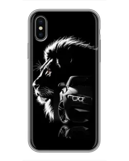 Чохол для iPhone X з картинкою «BMW та лев»