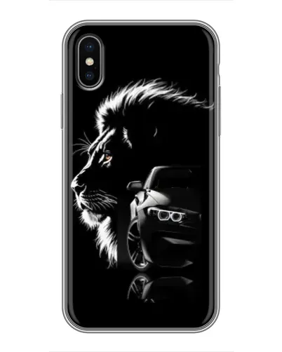 Чохол для iPhone X з картинкою «BMW та лев»
