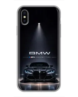 Чохол для iPhone X з картинкою «BMW крізь нічне місто» Чохол для iPhone X з картинкою «BMW крізь нічне місто»