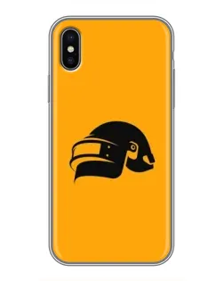 Чохол для iPhone X з картинкою «PUBG — золотий шолом»