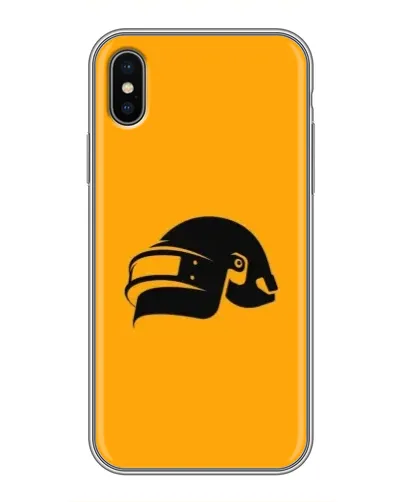 Чохол для iPhone X з картинкою «PUBG — золотий шолом»