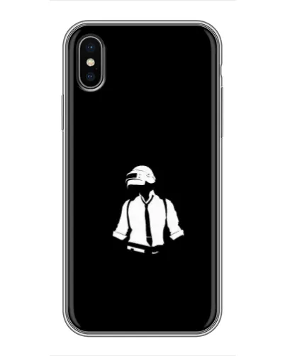 Чохол для iPhone X з картинкою «PUBG — білий шолом»