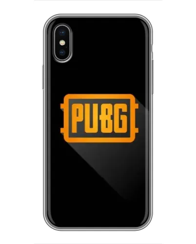 Чохол для iPhone X з картинкою «PUBG — рамка лого»
