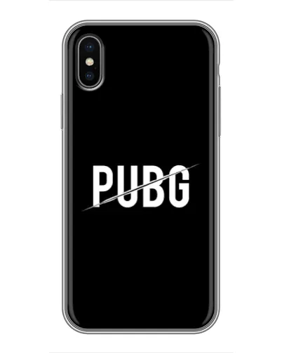 Чохол для iPhone X з картинкою «PUBG — білий логотип»