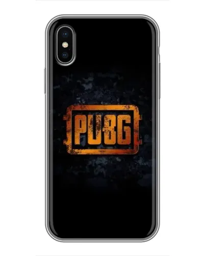 Чохол для iPhone X з картинкою «PUBG — золотий логотип»