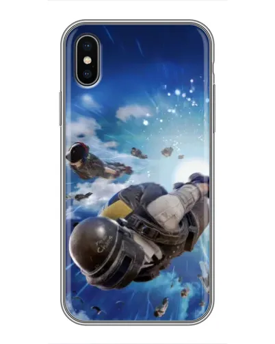 Чохол для iPhone X з картинкою «Десант PUBG — стрибок»