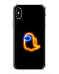 Чохол для iPhone X з картинкою «Among Us неонове сяйво»