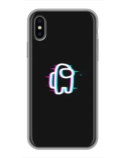 Чохол для iPhone X з картинкою «Among Us неон»