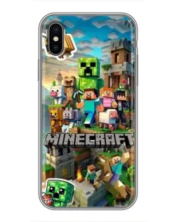 Чохол для iPhone X з картинкою «Замок Minecraft»