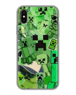 Чохол для iPhone X з картинкою «Кріпери Minecraft»