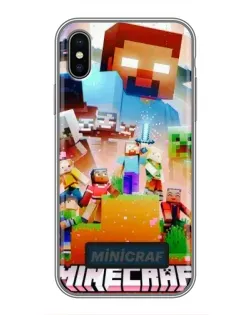 Чохол для iPhone X з картинкою «Minecraft герої гри»