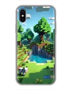 Чохол для iPhone X з картинкою «Minecraft літній день»