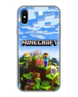 Чохол для iPhone X з картинкою «Minecraft класичний світ»