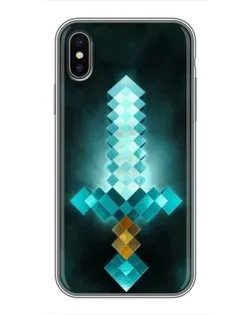 Чохол для iPhone X з картинкою «Алмазний меч неон»