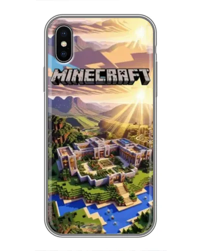 Чохол для iPhone X з картинкою «Minecraft панорама»