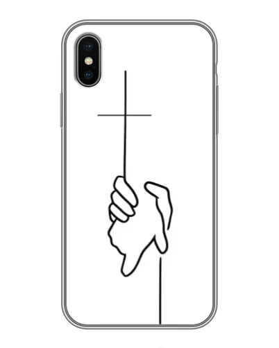 Чехол для iPhone X с картинкой «Рука держит»